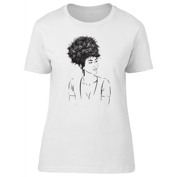 Afro Woman Hairstyle T-Shirt Women -Image by Shutterstock, Female Medium