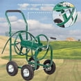 thumbnail image 7 of YRLLENSDAN Garden Hose Reel Cart with Wheels,  metal hose reel Holds 300-Feet of 5/8" Hose Capacity Outdoor Heavy Duty Water Hose Reel Cart Planting Lawn Sprinklers for Yard, Green, 7 of 7