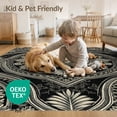 thumbnail image 4 of ODIKA 8'x10' Washable Area Rug Non-Shedding, Easy Care, Vintage Distressed Oushak Style Medallion With Ornate Border Accents for King Size Bedroom Under Bed, Master Suite, 4 of 7