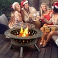 thumbnail image 2 of SYTHERS Fire Pit, 38" Round Metal Fire Pit Table for Backyard Patio BBQ, 2 of 9