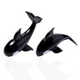 thumbnail image 1 of Figuritas de ballenas pequeñas sopladas a mano, estante de palillos de animales marinos de arte en vidrio, regalo, decoración de pecera para el hogar, 2 uds., 1 of 5