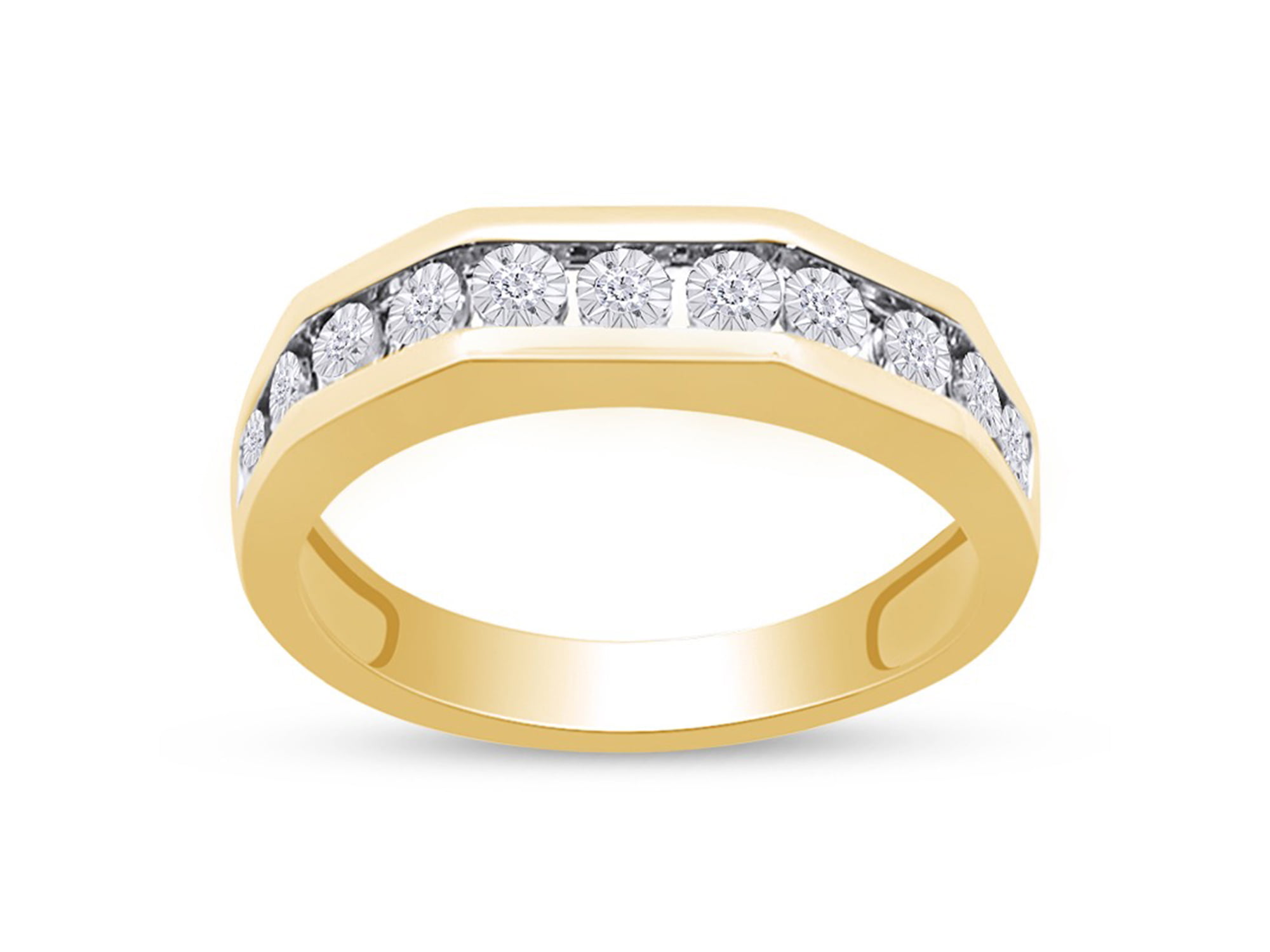 10k Yellow Gold 1/8 Carat Diamond Fashion Wedding Ring GH I2-I3