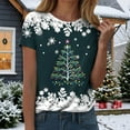 thumbnail image 2 of UngA Christmas Shirts for Women Merry Christmas Holiday Graphic Crew Neck Tees Family Holiday Xmas T-Shirts Gift Tops Christmas Tee Shirts for Women (Dark Green,XXL), 2 of 6