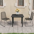 thumbnail image 1 of vidaXL 3 Piece Garden Dining Set PVC Rattan Black, 1 of 5