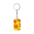 thumbnail image 2 of Uemuo 3D Sunflowers Pattern Rectangular Metal Keychain - Durable, Stylish, and Personalized Key Ring for Men and Women,Engraved Keychain,Gift Slim Sturdy Keychain, 2 of 7