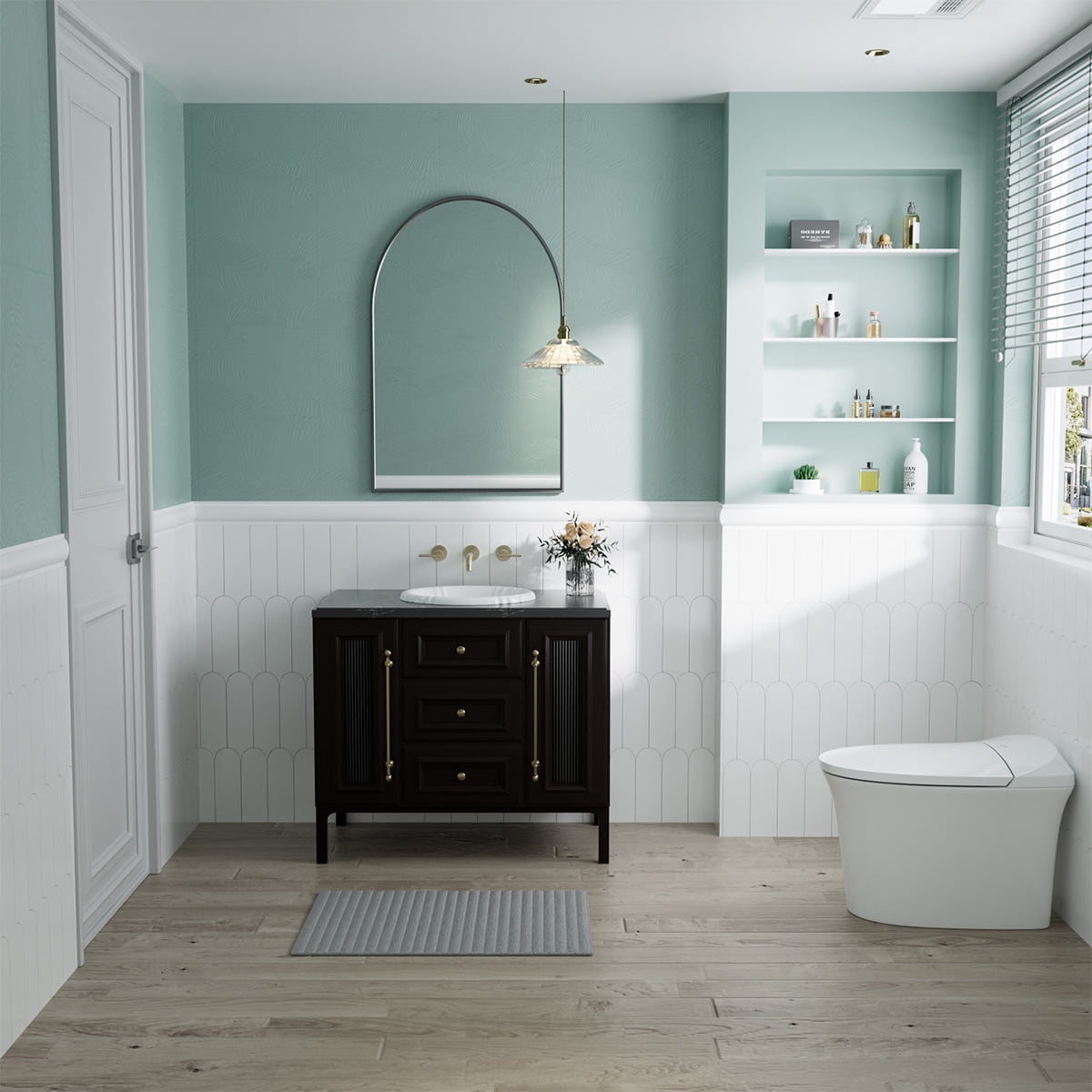 Oval Drop-in Bathroom Sink in White