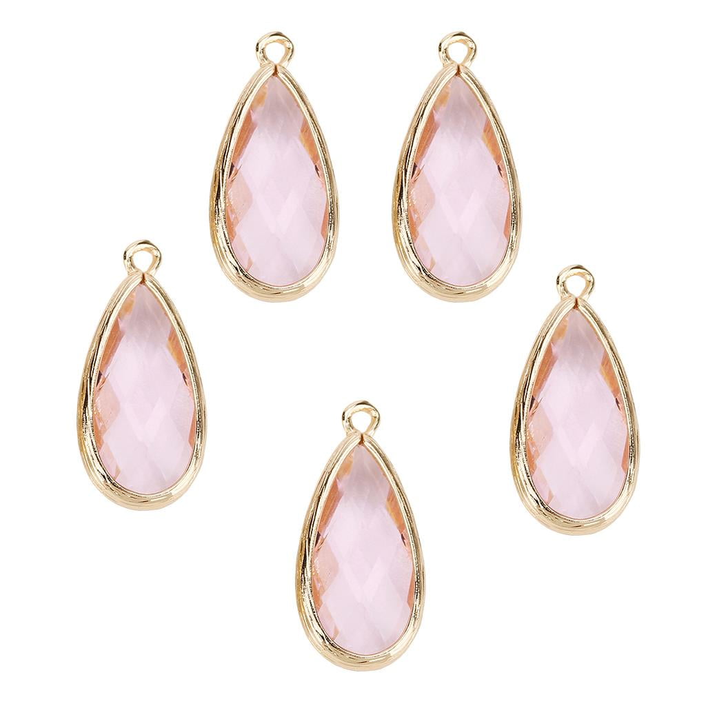 Beadthoven 20-Piece Crystal Glass Teardrop Keychains - Mixed Color Faceted Charms For Jewelry Making