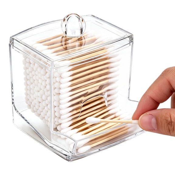 LQQBOX Qtip Holder Dispenser Clear Bathroom Organizer Accessories Decor for Storage-Qtips Cotton Ball Holder Apothecary Jars, Cotton Swabs, Floss Container