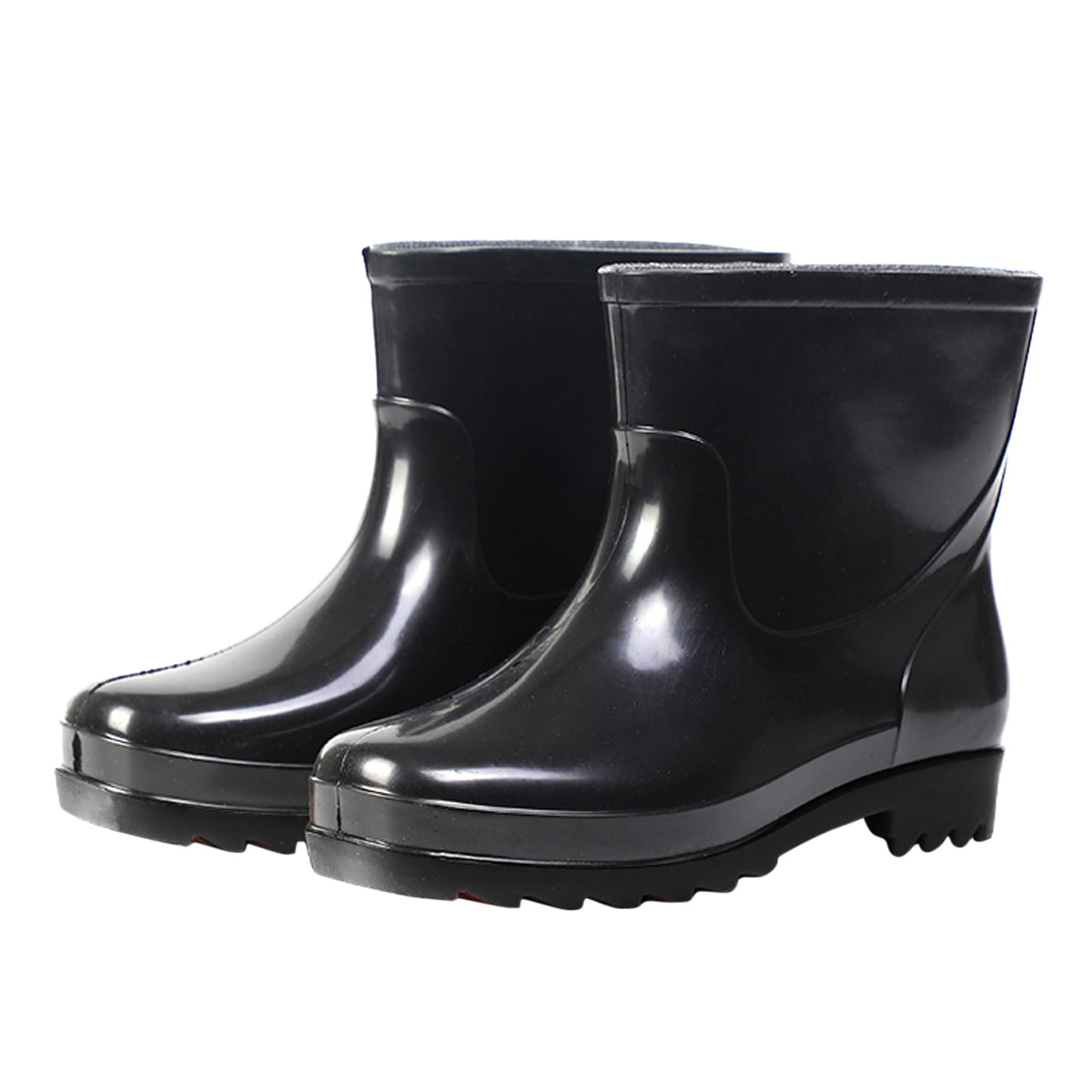 Mepaouo Mens Rain Boots Waterproof Slip on Ankle Booties Hardwearing Anti Skidding Patchwork Walking Shoes