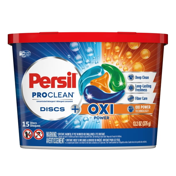 Persil Discs Laundry Detergent Pacs, Oxi, 15 Count