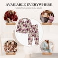 thumbnail image 7 of Lsque Rose Flowers Pattern Long Sleeve Pajama Set for Women - Soft 2-Piece Sleepwear and Loungewear Set with Pockets, Comfy Nightwear-Medium, 7 of 7