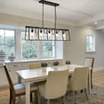 thumbnail image 2 of Modern Metal Frame Pendant Light with Glass Lampshade, 5-Light Chandelier Hanging Ceiling Light Fixture for Kitchen Island Dining Room Matte Black, 2 of 8