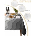 thumbnail image 2 of Grey Geometric Beach Table Cloth, Ombre Waves Moire Abstract Art Waterproof Tablecloth for Rectangle Tables, Reusable Washable Fabric Table Cover for Restaurant Kitchen Dining Tables 60"x120", 2 of 6