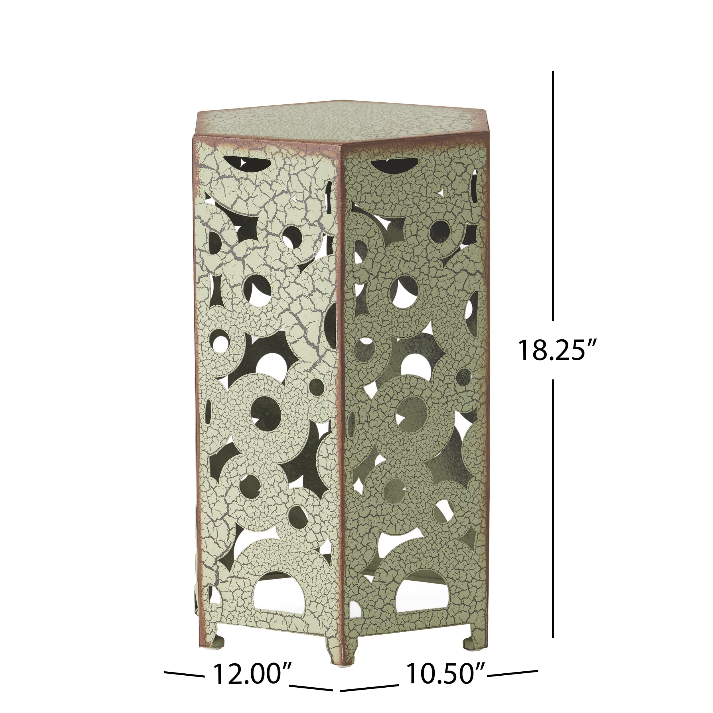Outdoor Simple Iron Accent Side Table, Decor Leisure End Table for Patio Garden, Copper and Bronze