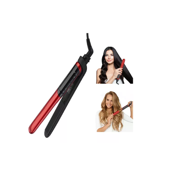 Plancha De Pelo 2 En 1 Alisador Y Rizador Cerámica Digital