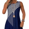 thumbnail image 5 of Rvasteizo Striped Print Casual Dresses for Women Round Neck Sleeveless Patchwork Thin Summer Casual Outfit, 5 of 5