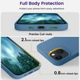 thumbnail image 3 of Silicone Case Designed for Apple iPhone 14 Liquid Silicone Case, 3 in 1 Bundle Phone Case with Clear Tempered Glass and Camera Lens Shockproof Case for Apple iPhone 14,Aqua Blue, 3 of 7