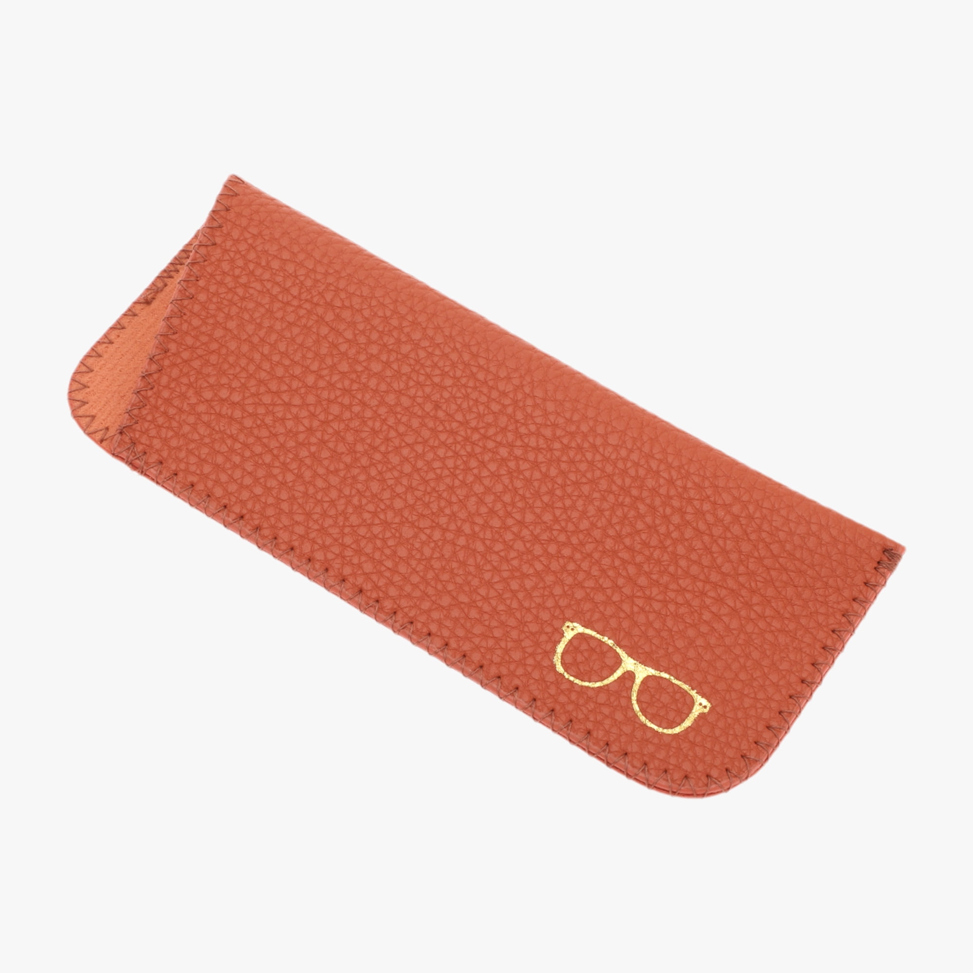 Unique Bargains Lychee Pattern Eyeglasses Case Portable Eyeglasses Storage Orange