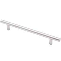 Bar Cabinet Pull, 160 Millimeters, 220mm Overall Length, Satin Stainless Steel by Stone Harbor Hardware