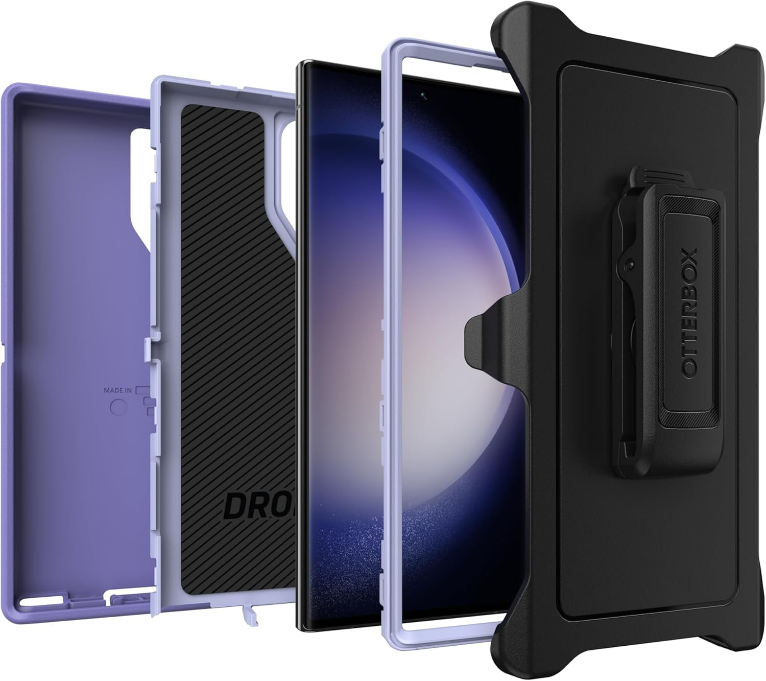 OtterBox Galaxy S23 Ultra (Only) - Defender Series Case - Mountain Majesty (Purple) - Rugged & Durable - with Port Protection - Includes Holster Clip Kickstand - Non-Retail Packaging
