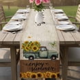 thumbnail image 4 of Sunflowers Truck Table Runner 90 Inches, Retro Botanical Budding Floral Butterfly Bed Runner Dresser Scarves Tabletop for Indoor Outdoor Parties/Ceremony/Banquet, 13" x 90", 4 of 9