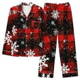 thumbnail image 2 of FDGIU Festive Christmas Pajama Set, Women's Printed Long Sleeve Pjs, Cozy Holiday Loungewear, 2 of 5
