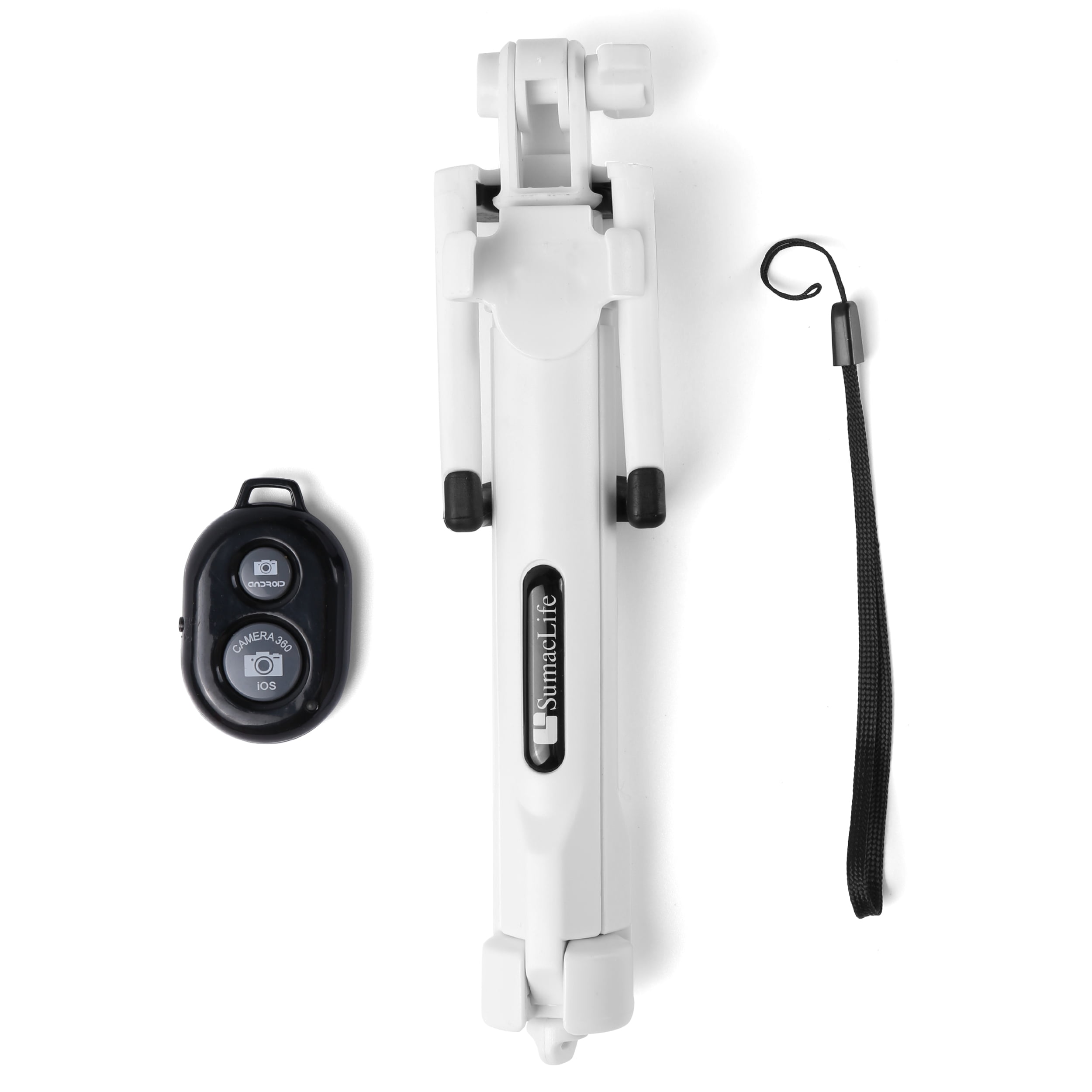 BUNDLE: Kona Vegan Leather Folio Wallet Case (Brown) & Selfie Stick Mini Tripod (White) for Apple iPhone XS / X - Kickstand, Card Slots, Car Mount Compatible, Magnetic Closure