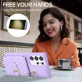 thumbnail image 4 of for Samsung Galaxy S23 Ultra Detachable Shoulder Strap Wallet Case, with Card Slots & 360-degree Rotation Stand Ring Flip Premium PU Leather Protective Cover Lanyard for Women Girls, Purple, 4 of 11