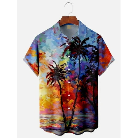 

MLFU Toddler Boys Shirt Button Down Short Sleeve Funny Beach Tees Holiday Clothes Plus Size Men