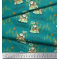 thumbnail image 2 of Soimoi Poly Georgette Fabric Rabbit,Van & Suitcase Travel Print Fabric by Yard 42 Inch Wide, 2 of 3