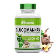 TNVitamins Glucomannan Capsules 2000 MG - 250 Count | Natural Konjac Root Fiber Supplement