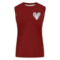 thumbnail image 3 of Fgnfyis T-Shirt Décontracté Sans Manches pour Femme à Imprimé Cœur de Baseball, Haut d'Été à Col Rond pour Tenue Quotidienne avec Jeans, Hauts pour Femmes Rouge G, 3 of 3