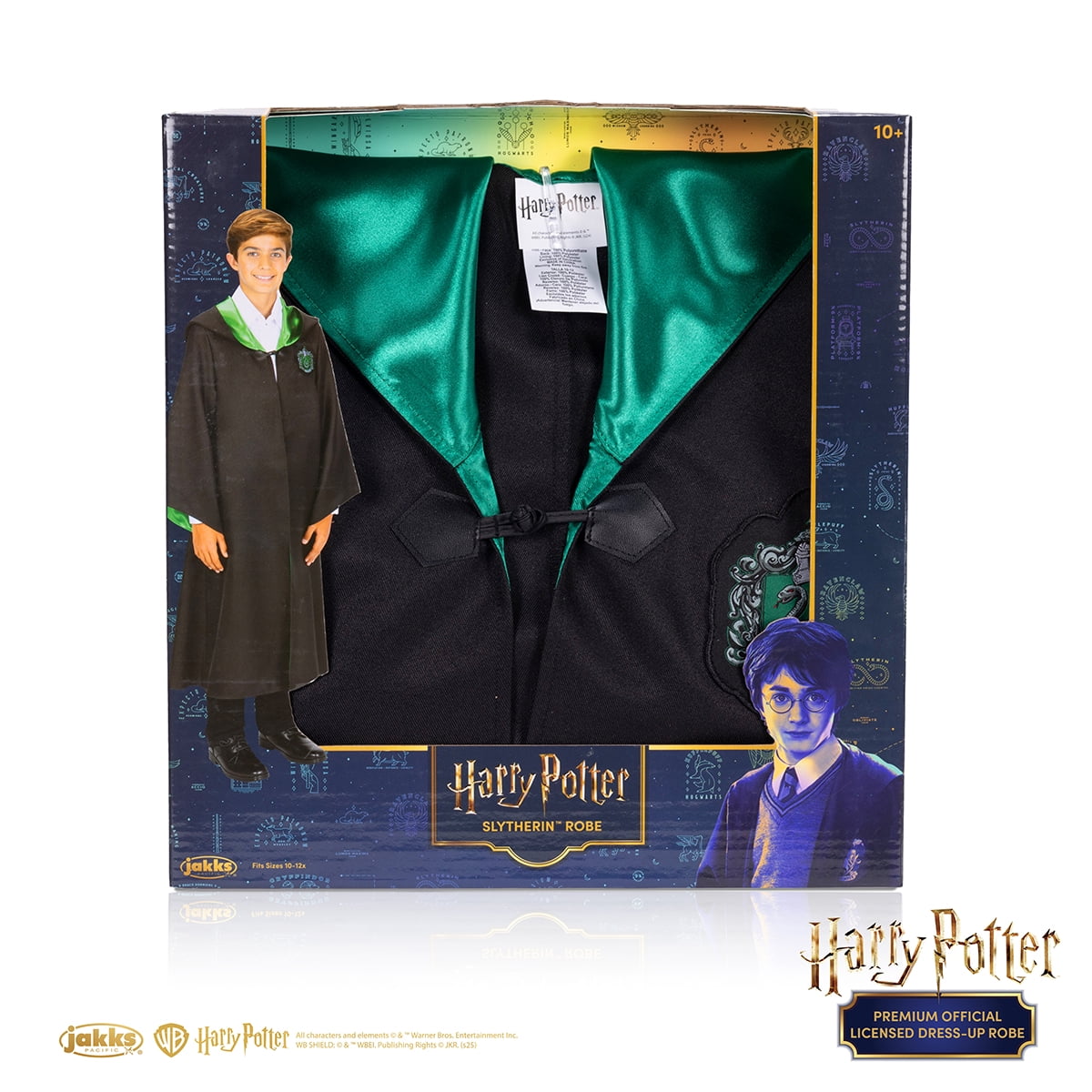 Harry Potter Boys or Girls Premium Hogwarts Slytherin Cosplay Robe, Size L/XL