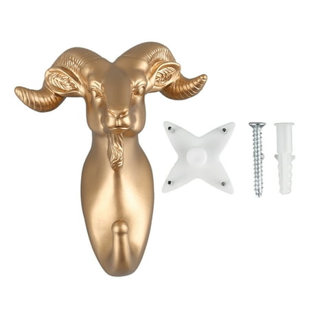 

2024 Resin Animal Shape Hook Wall Mounted Hanging Hook Decorative Hook for Coat Towel Key Golden Goat