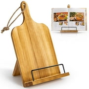 Cookbook Stand, Recipe Book Holder for Kitchen Counter, Wooden Cookbook Holder, Rustic Cook Book Holder Stand