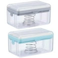 thumbnail image 1 of Shisuyan 2Pcs Soap Dish Soap Storage Holder Soap Foaming Box Spring Soap Box Bathroom Supply, 1 of 9