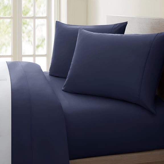 ARLAJO Deep Pocket Queen Sheet Set in Navy Blue,Full Polyester Flannel