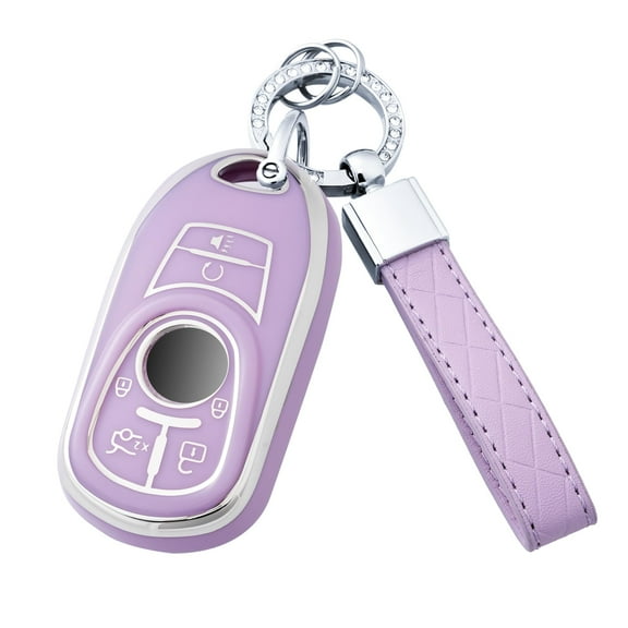 Key Fob Cover with Keychain for Buick Enclave 2018-2021 The TPU car key cover perfectly for Buick Key Fob Cover, Full Protection Key Case Shell Compatible with Buick Encore Enclave Lacrosse Envision
