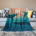 thumbnail image 2 of Orinice Sharks Ocean Sun Warm Lightweight Blanket Soft Fleece Blankets Throw Blanket Living Rooms Sofa Decor Cow Gifts All Seasons Soft Plush Blankets 50x60in, 2 of 6
