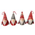 thumbnail image 1 of Juego de 4 adornos de gnomo colgantes para árbol de Navidad, gnomo de lana sueco hecho a mano, elfo de Papá Noel con adorno de luces LED, 1 of 5