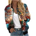 thumbnail image 2 of Sudadera informal de manga larga con capucha y chaquetas para mujer Sudadera holgada de manga larga con cremallera Chaqueta informal de béisbol de punto grueso Chaqueta de poliéster para mujer, 2 of 5