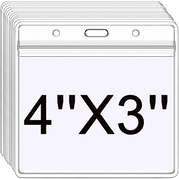 12 Pack ID Card Holder Horizontal Name Tag Badge Vaccination Card Protector 3 X 4 in Extra Thick Clear Plastic ID Badge Holder with Waterproof Type