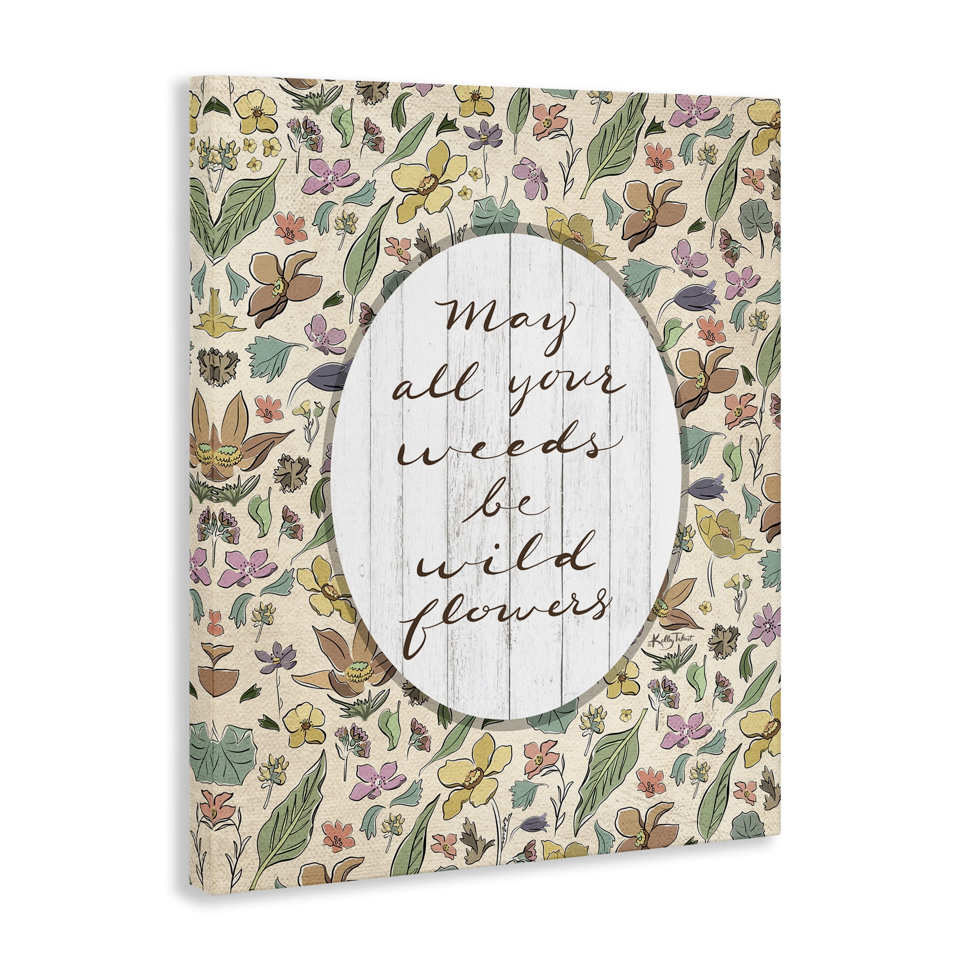 Stupell Industries Sentimental Wildflowers Phrase Plants & Flowers Painting Wrapped Canvas Art Print Wall Art, 16 x 20