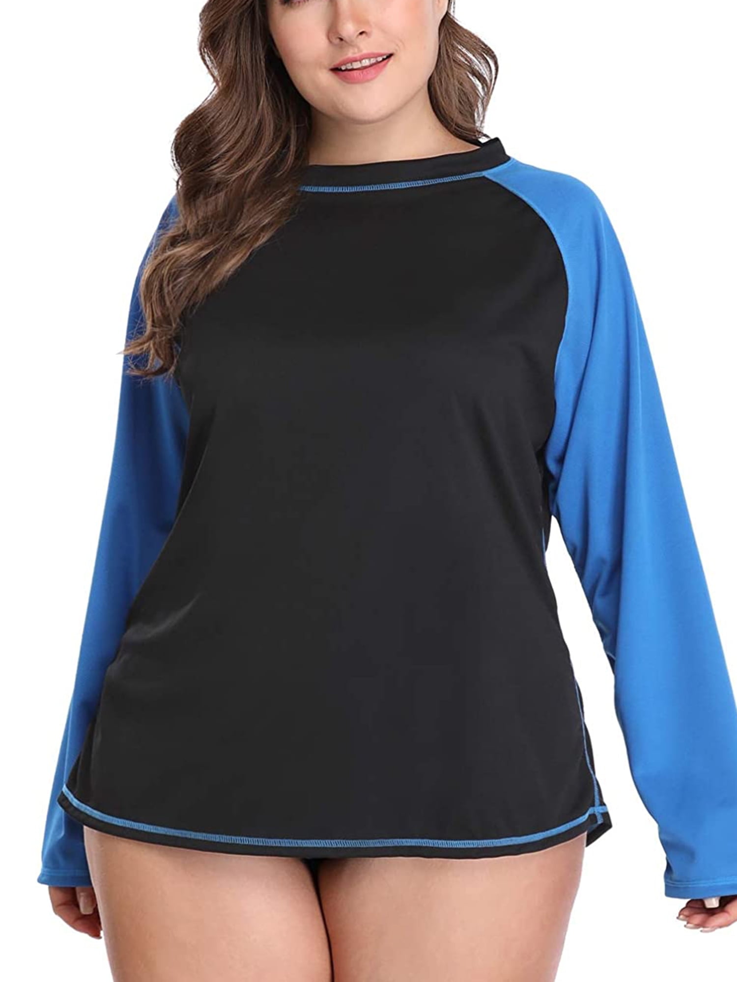 long sleeve plus size swim shirt