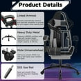 thumbnail image 5 of Youmumeub Ergonomic Gaming Chair with Footrest & Massage Lumbar, Black Grey High Back Computer Desk Chair, Reclining Racing Style Swivel Seat, 330lb Capacity, 5 of 16