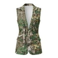 thumbnail image 2 of Uorisanigo Camo Leaf Print Women's Jacket Vest Sleeveless Size S Open Front Women's Suit Vest with Pockets Lightweight Blazer Vests Elegant, 2 of 7