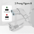 thumbnail image 4 of 2 Prong Power Cord NEMA 1-15P to IEC320 C7 Right Angle Power Cable Replacement for PS5 & PS4, Power Cord for Xbox Series S/X, Xbox One S/X, Printers, LG, Samsung, TCL, Apple TV, 10ft, White, 4 of 7