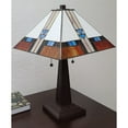 thumbnail image 3 of Amora Lighting  23-inch Square Tiffany-style Glass Mission Table Lamp Multi-colored Bronze, 3 of 4
