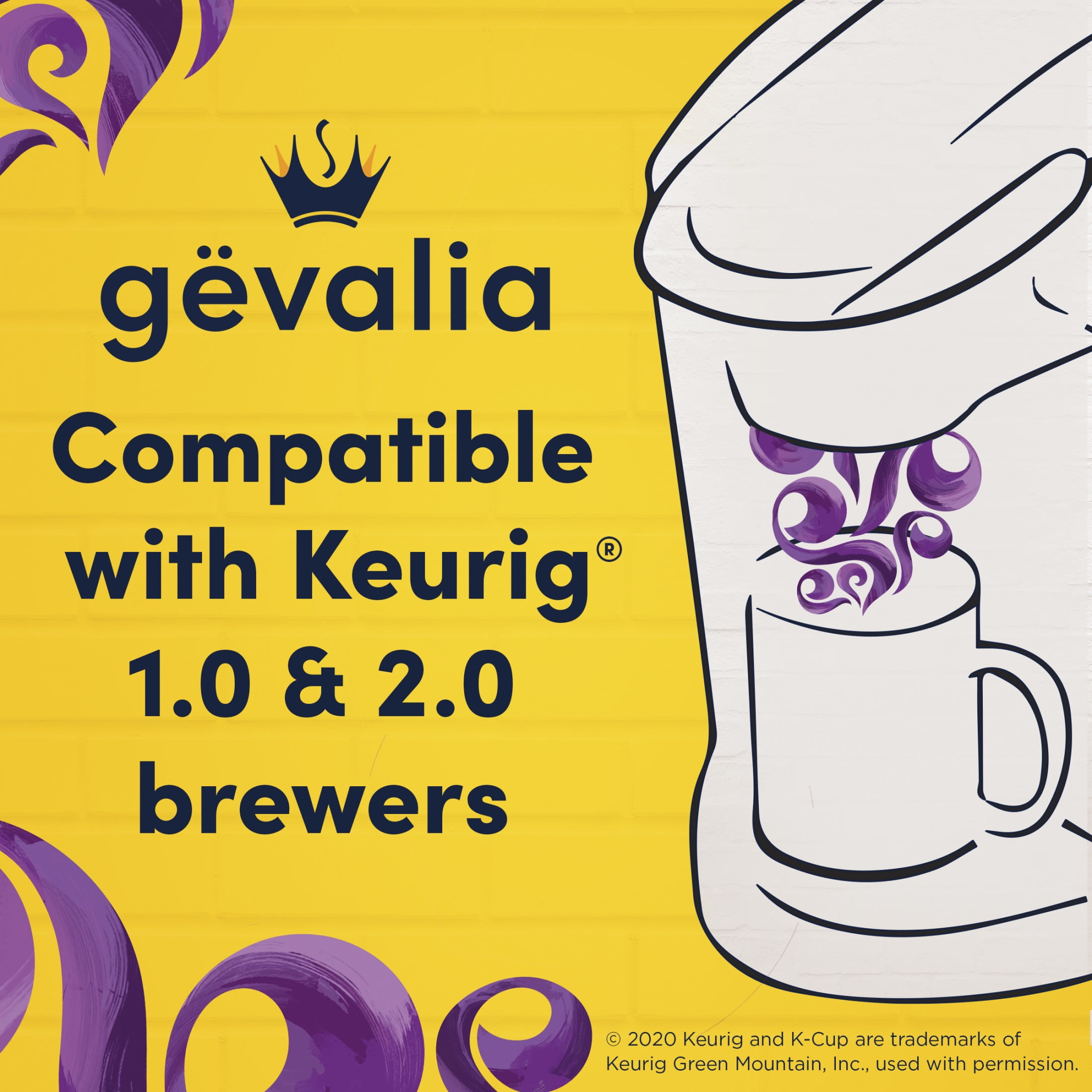 Gevalia Mocha Latte K-Cup Espresso Coffee Pods & Latte Froth Packets, 12 ct Box