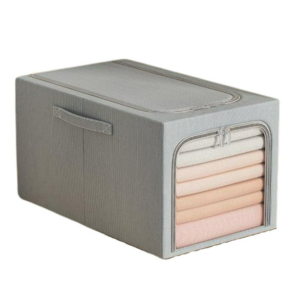 bbymog Cotton And Linen Foldable Storage Box Wardrobe Finishing Cloth Storage Folding Storage Box Clothing Storage Box